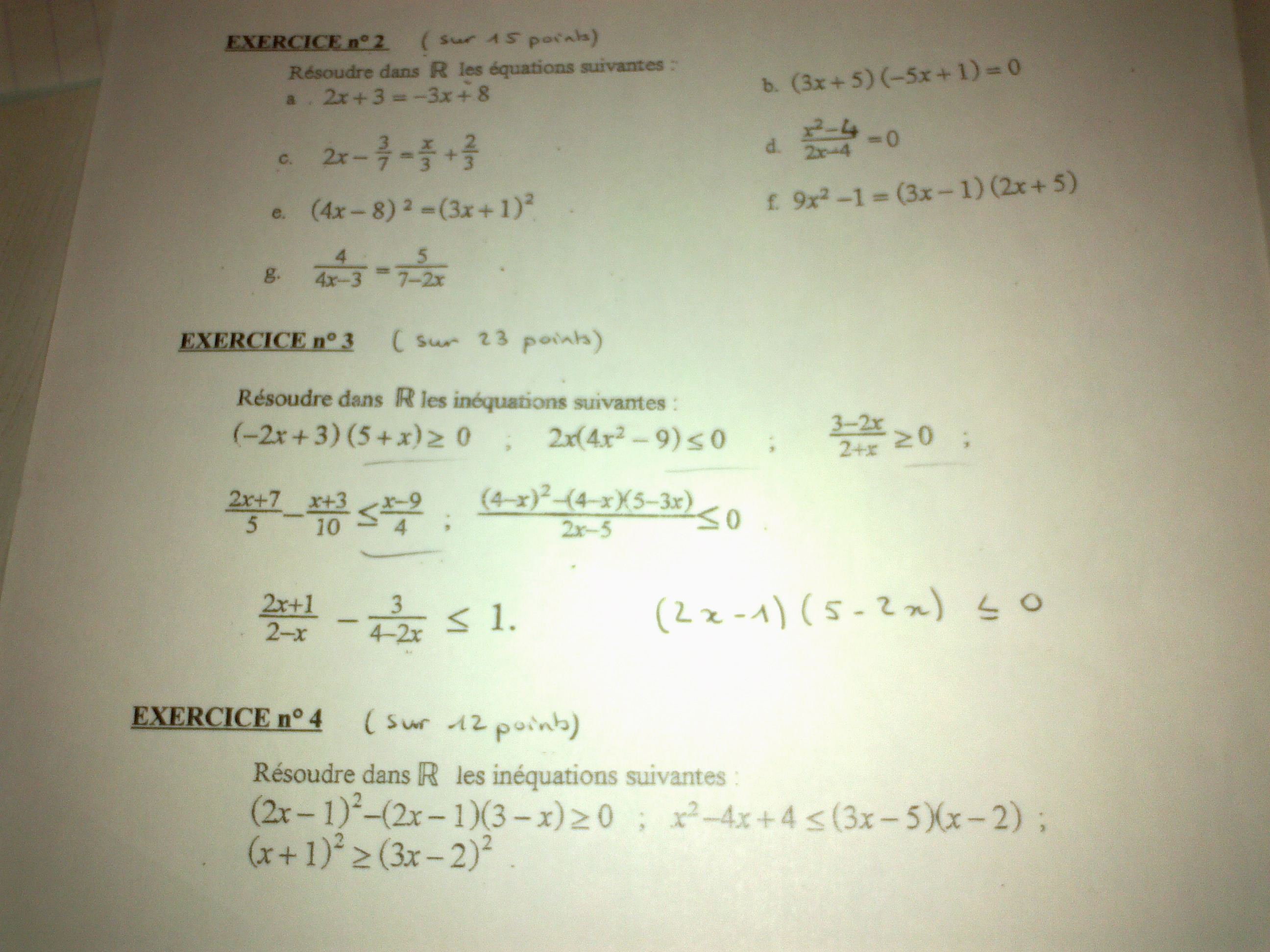 corrige dm de maths seconde